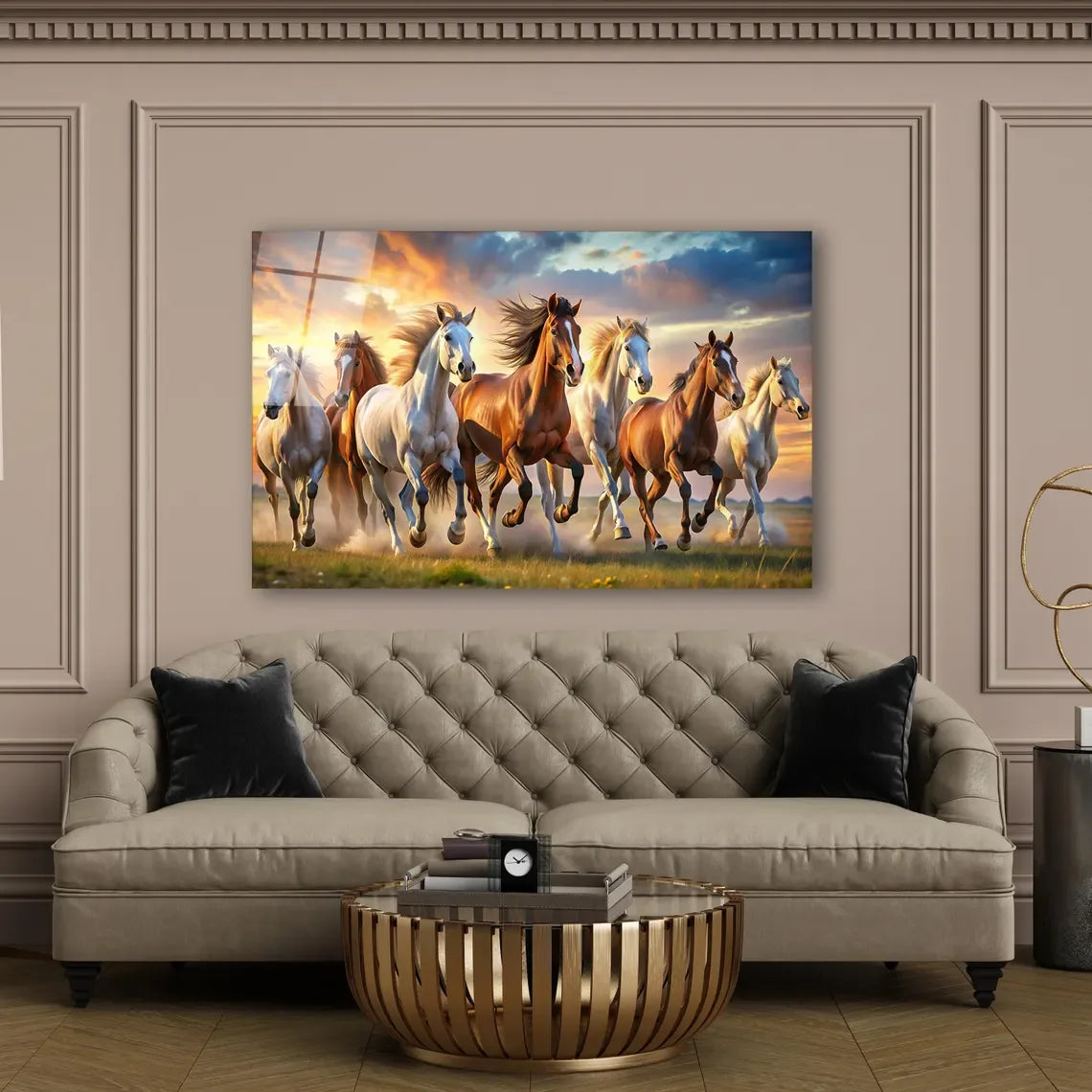 Horses Glass Wall Art - LUXARTDECO