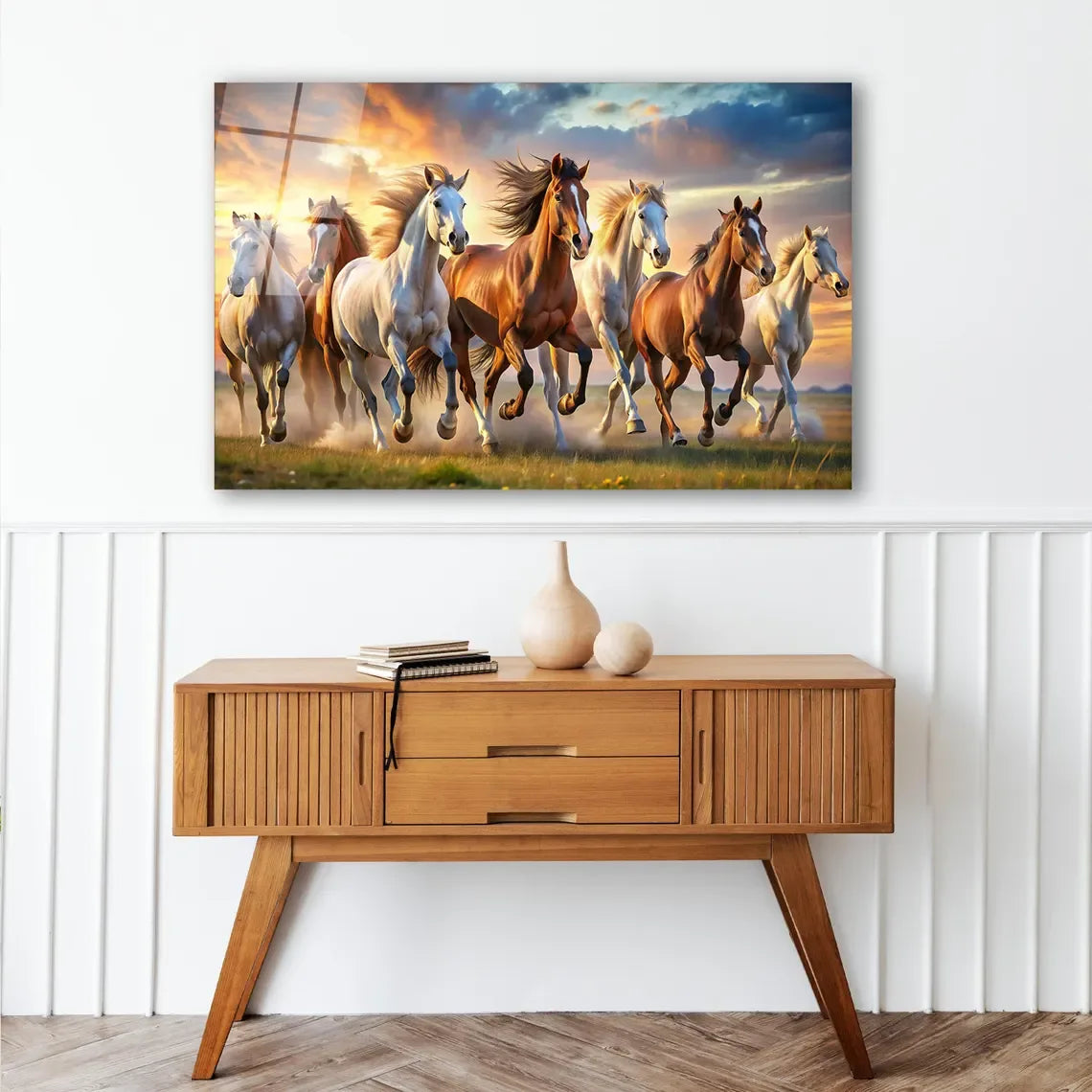 Horses Glass Wall Art - LUXARTDECO