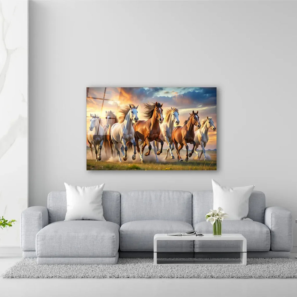 Horses Glass Wall Art - LUXARTDECO