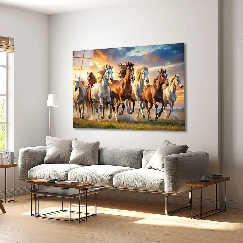 Horses Glass Wall Art - LUXARTDECO
