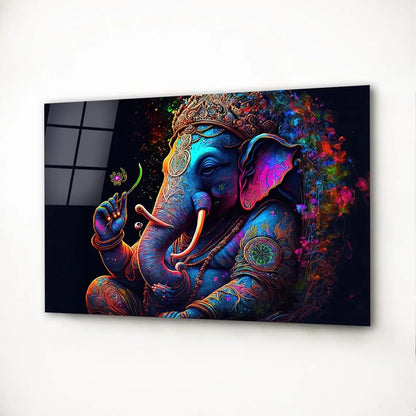 Ganesha Glass Wall Art - LUXARTDECO