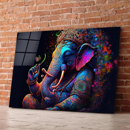 Ganesha Glass Wall Art - LUXARTDECO