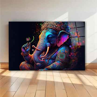 Ganesha Glass Wall Art - LUXARTDECO