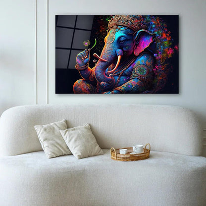 Ganesha Glass Wall Art - LUXARTDECO