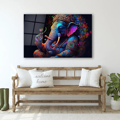 Ganesha Glass Wall Art - LUXARTDECO