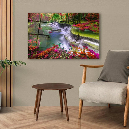 Colorful Cascade Glass Wall Art - LUXARTDECO