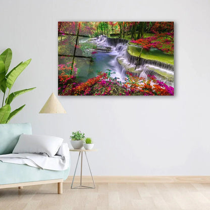 Colorful Cascade Glass Wall Art - LUXARTDECO