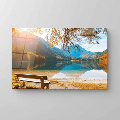 Azure Lake Quadro in Vetro Temperato