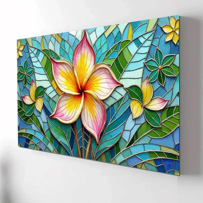 Yellow Abstract Flower Glass Wall Art - LUXARTDECO