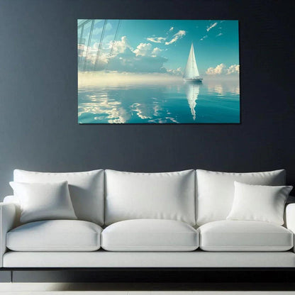 Azure Sea Glass Wall Art - LUXARTDECO