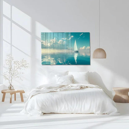 Azure Sea Glass Wall Art - LUXARTDECO