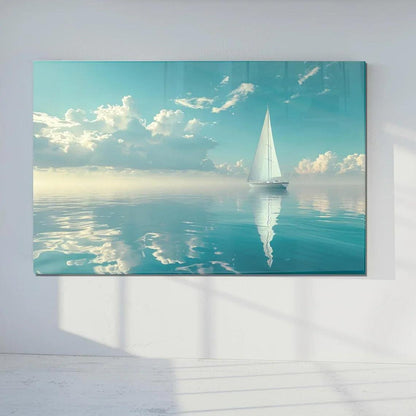 Azure Sea Glass Wall Art - LUXARTDECO
