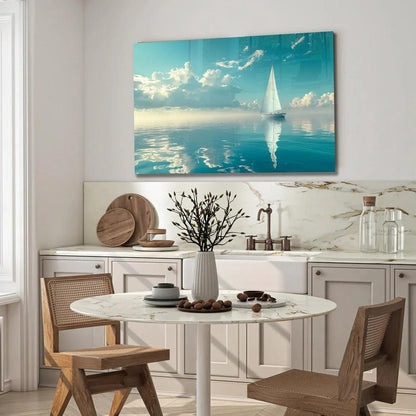 Azure Sea Glass Wall Art - LUXARTDECO