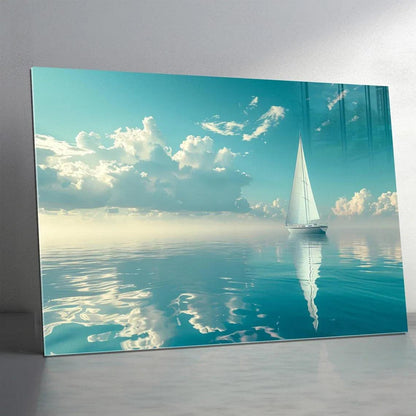 Azure Sea Glass Wall Art - LUXARTDECO