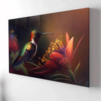 Colorful Hummingbird Glass Wall Art - LUXARTDECO