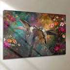 Hummingbird Glass Wall Art - LUXARTDECO