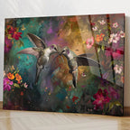 Hummingbird Glass Wall Art - LUXARTDECO