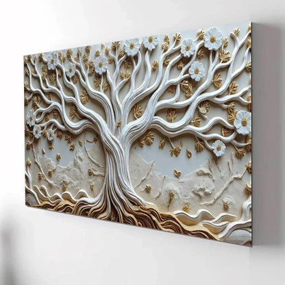 White Tree Glass Wall Art - LUXARTDECO