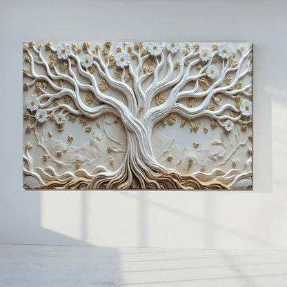 White Tree Glass Wall Art - LUXARTDECO