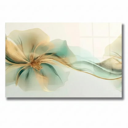 Astratto Fiore Quadro in Vetro Temperato