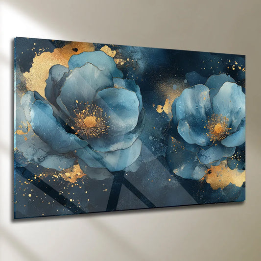 Abstract Flower Glass Wall Art