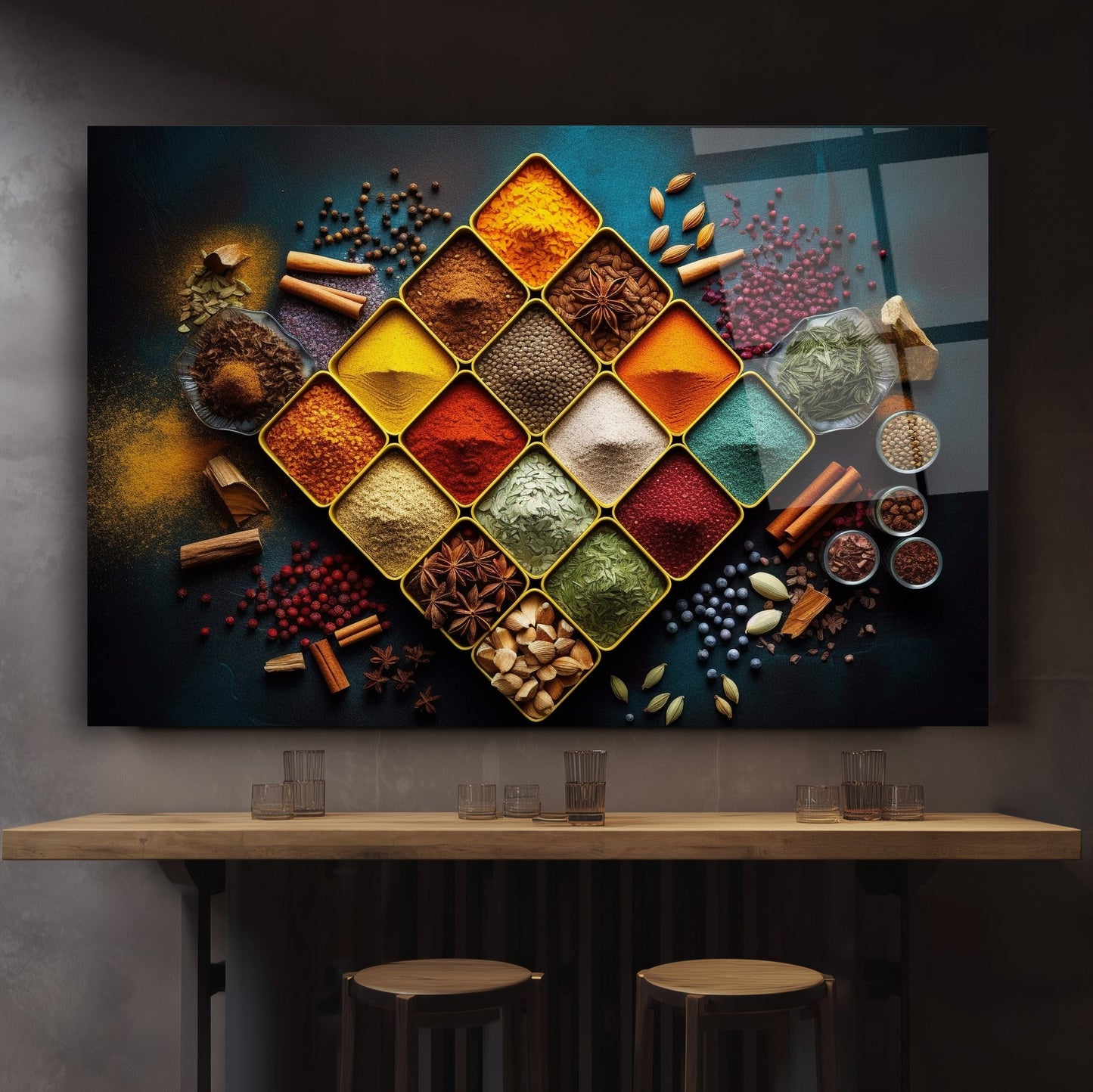 Spices Glass Wall Art