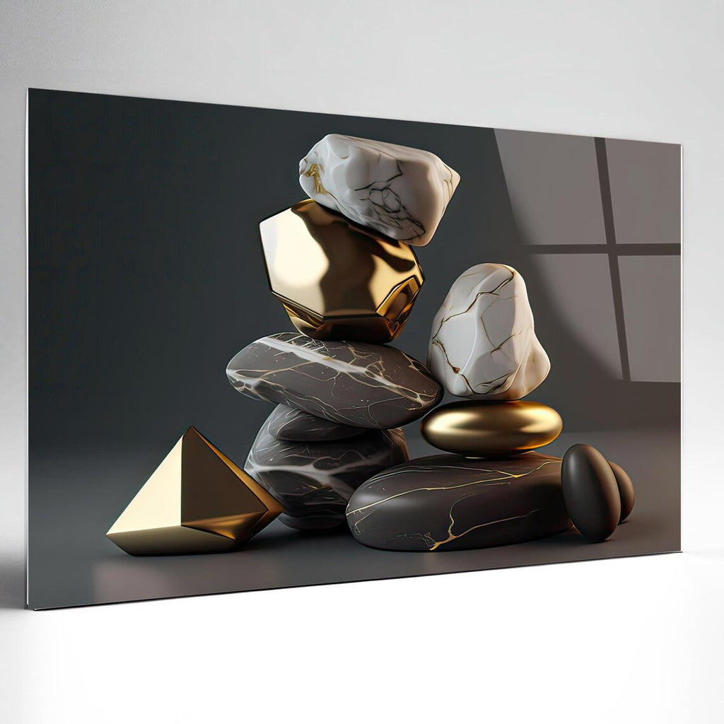 Abstract Black Glass Wall Art