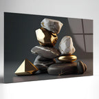 Abstract Black Glass Wall Art