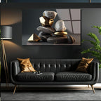 Abstract Black Glass Wall Art