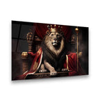 Regal Lion Glass Wall Art - LUXARTDECO