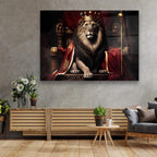 Regal Lion Glass Wall Art - LUXARTDECO