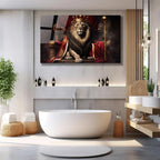 Regal Lion Glass Wall Art - LUXARTDECO
