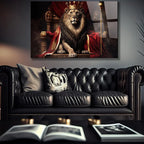 Regal Lion Glass Wall Art - LUXARTDECO