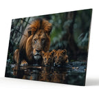 Majestic Lion Glass Wall Art - LUXARTDECO