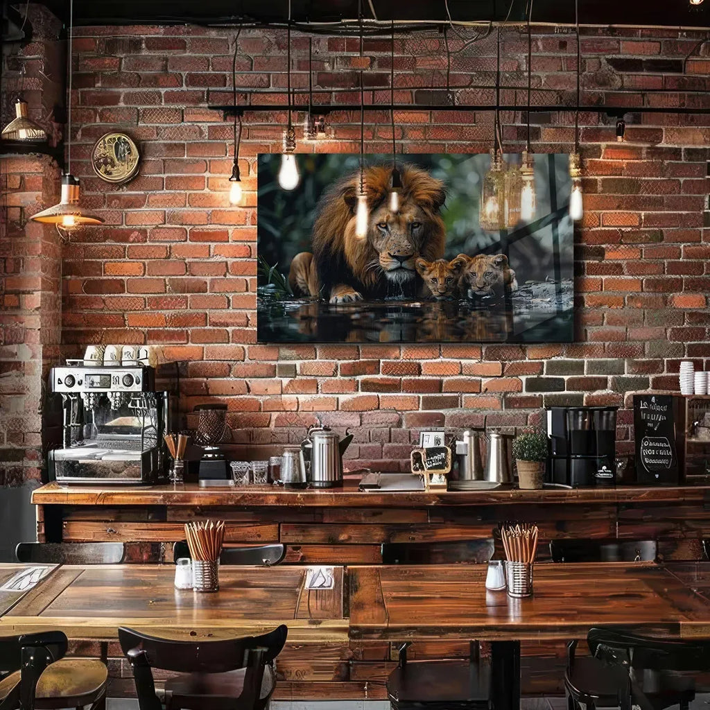 Majestic Lion Glass Wall Art - LUXARTDECO