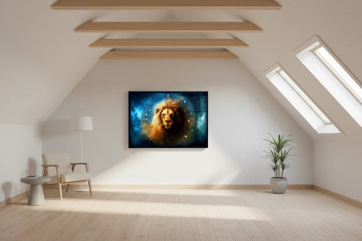 Majestic Lion Glass Wall Art - LUXARTDECO