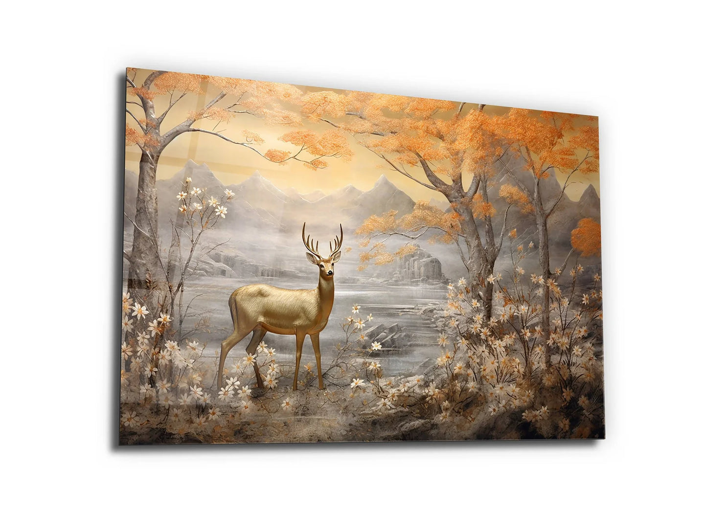 Deer Glass Wall Art