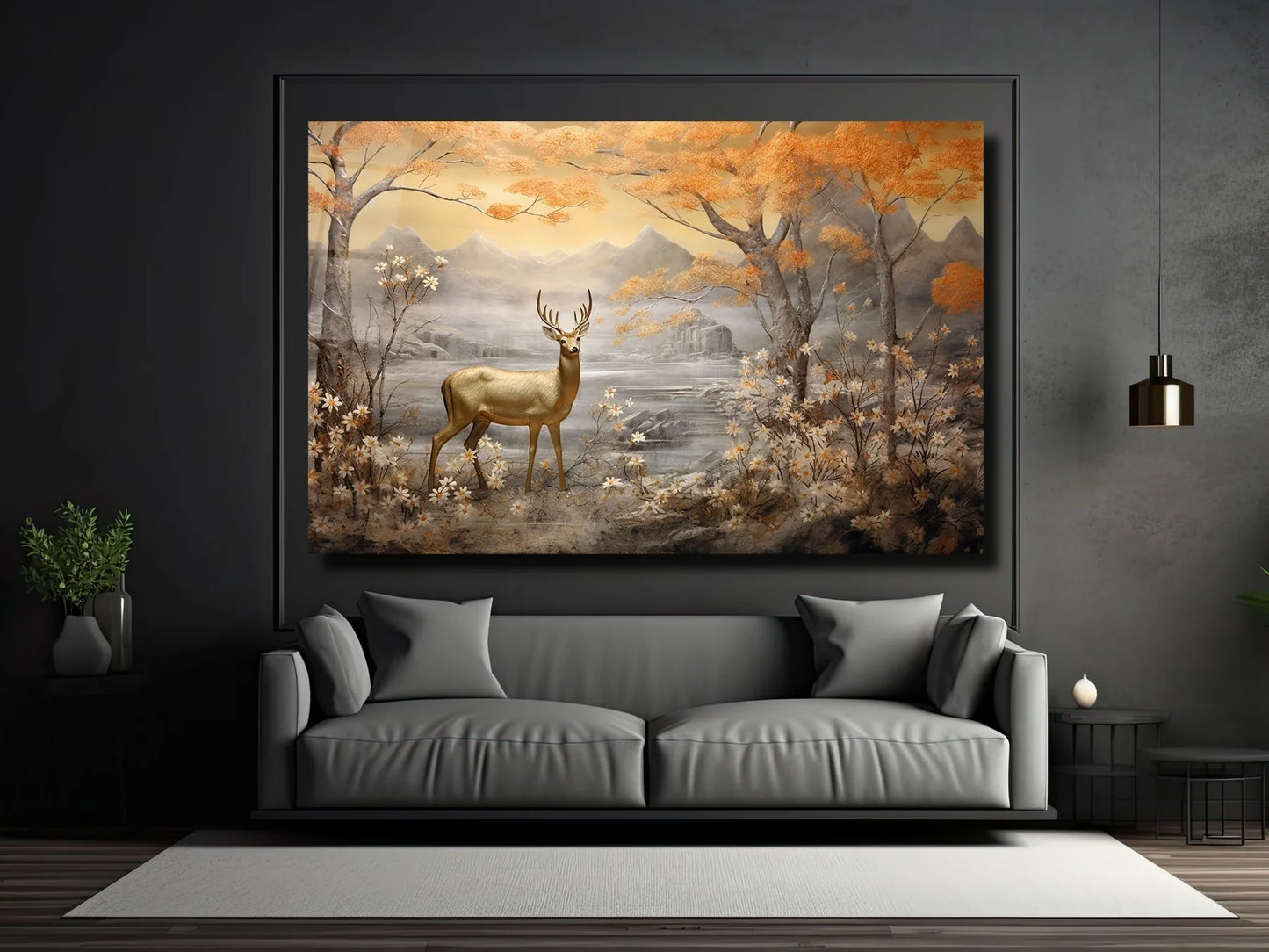 Deer Glass Wall Art