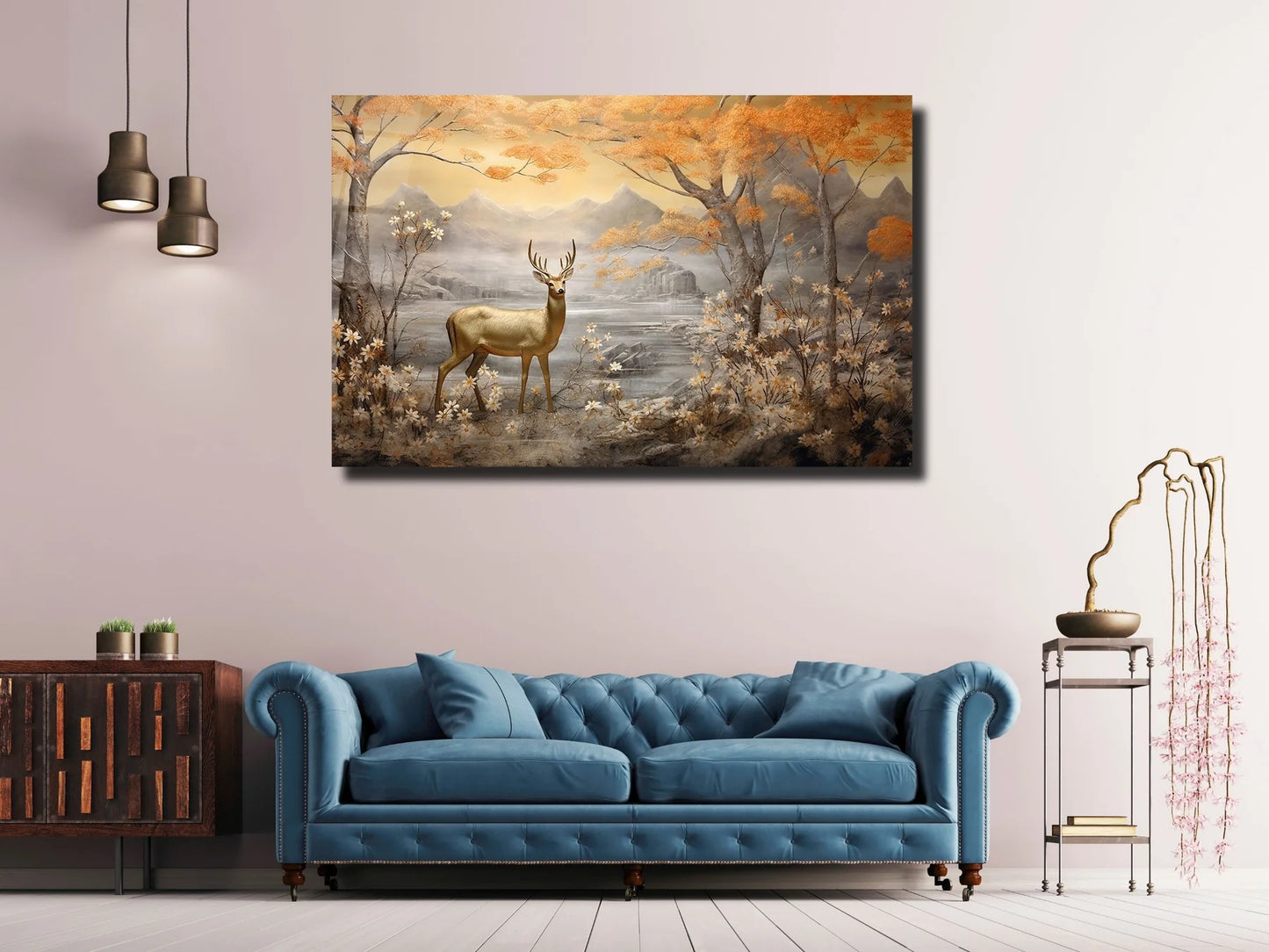Deer Glass Wall Art