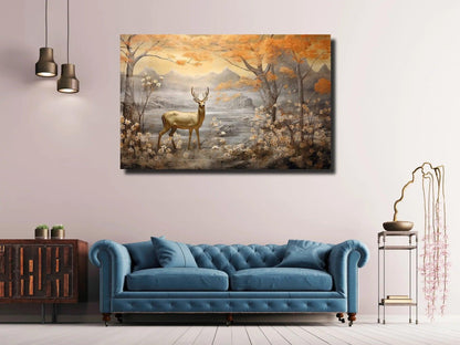 Deer Glass Wall Art - LUXARTDECO