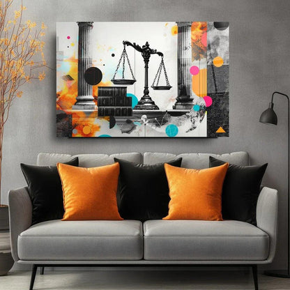 Goddess of Law Glass Wall Art - LUXARTDECO
