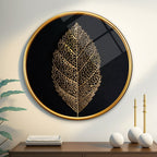 Décoration murale en verre à la feuille d'or