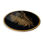 Décoration murale en verre à feuilles dorées 