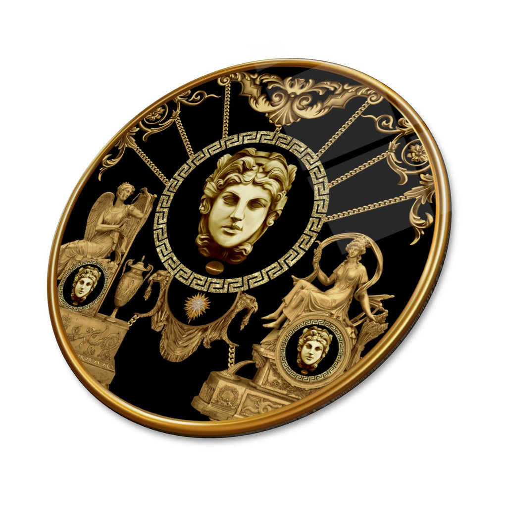 Art mural en verre noir et or