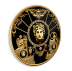 Art mural en verre noir et or