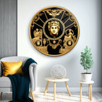 Art mural en verre noir et or