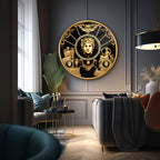 Art mural en verre noir et or