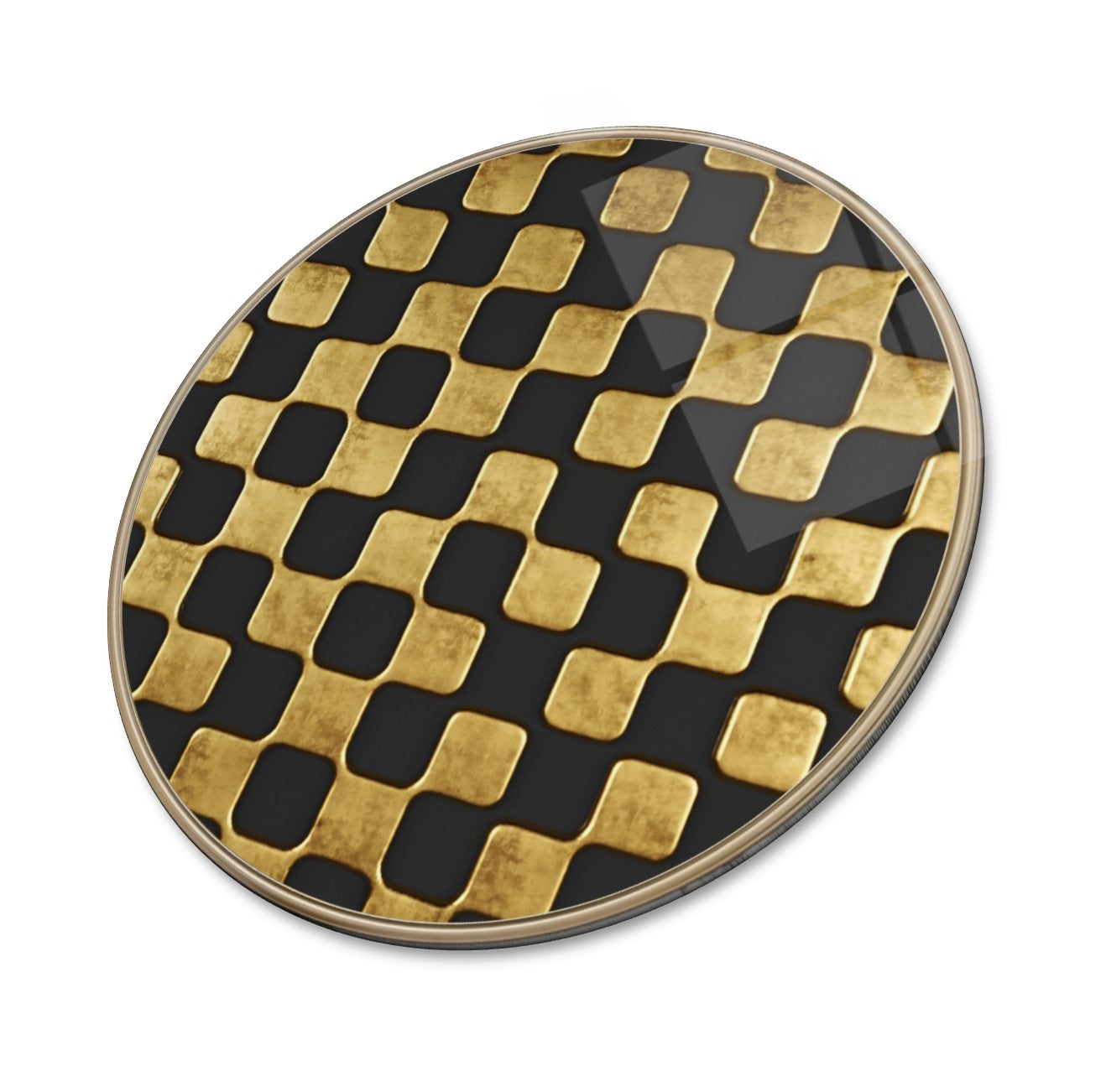 Art mural abstrait en verre doré