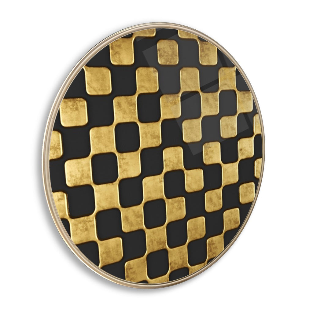 Art mural abstrait en verre doré