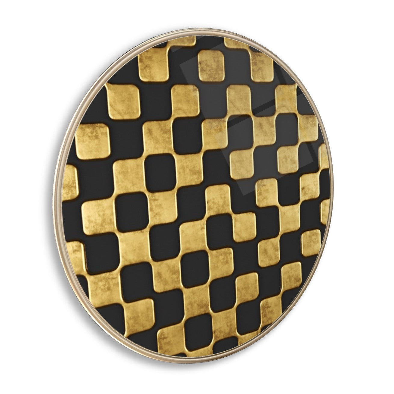 Art mural abstrait en verre doré